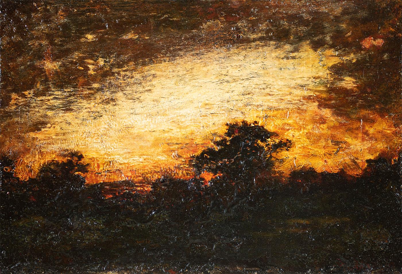Ralph Albert Blakelock Landscape Painting - Landscape Silhouette at Twilight