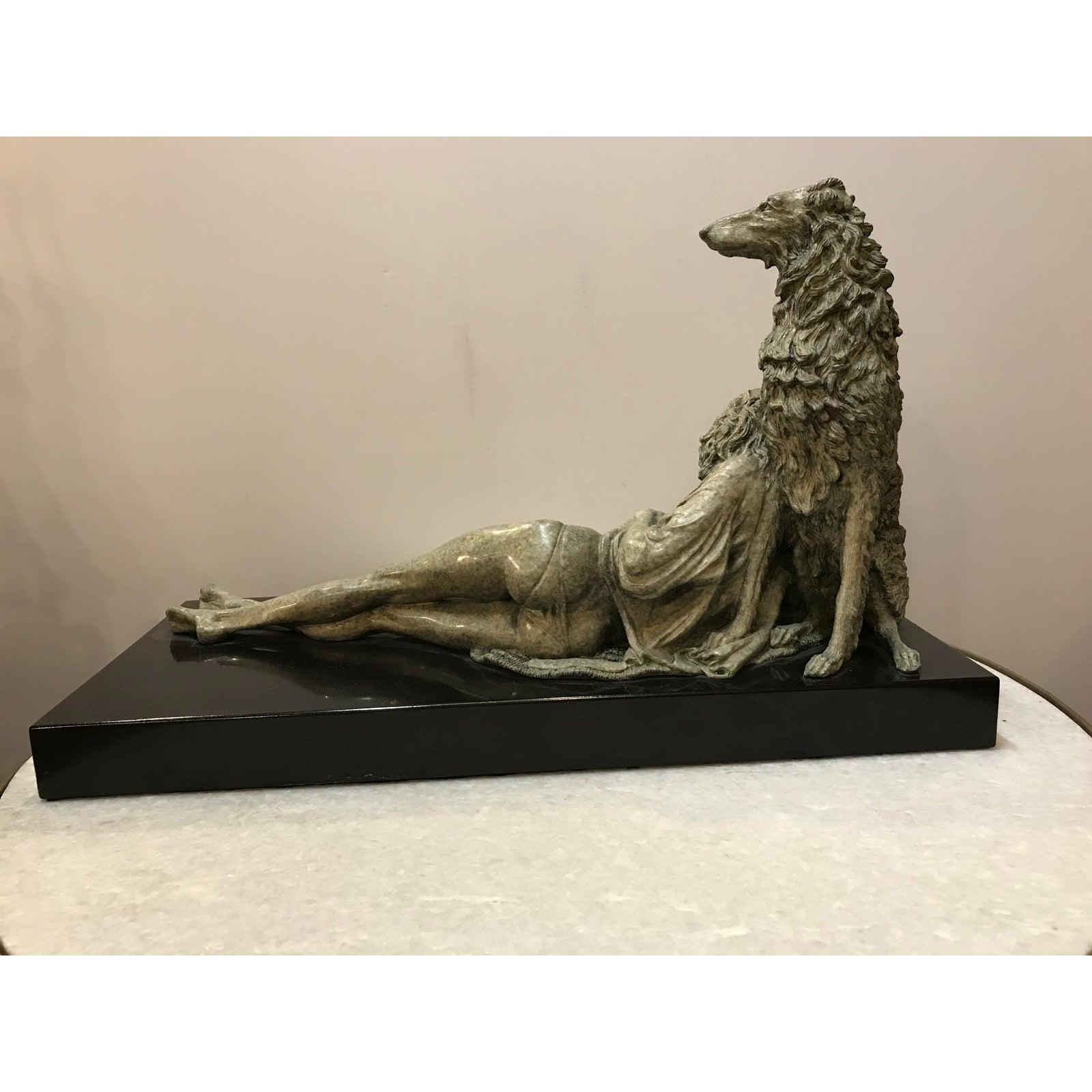Schottische Hirsch- Jagdhunde-Bronze von Ralph Allen Messey 1