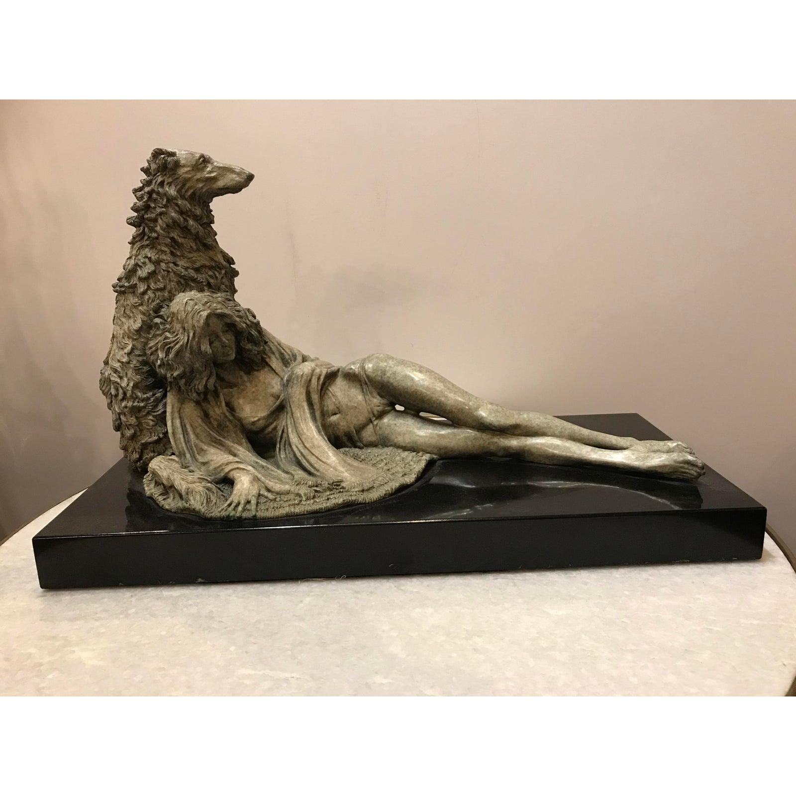 Schottische Hirsch- Jagdhunde-Bronze von Ralph Allen Messey 2