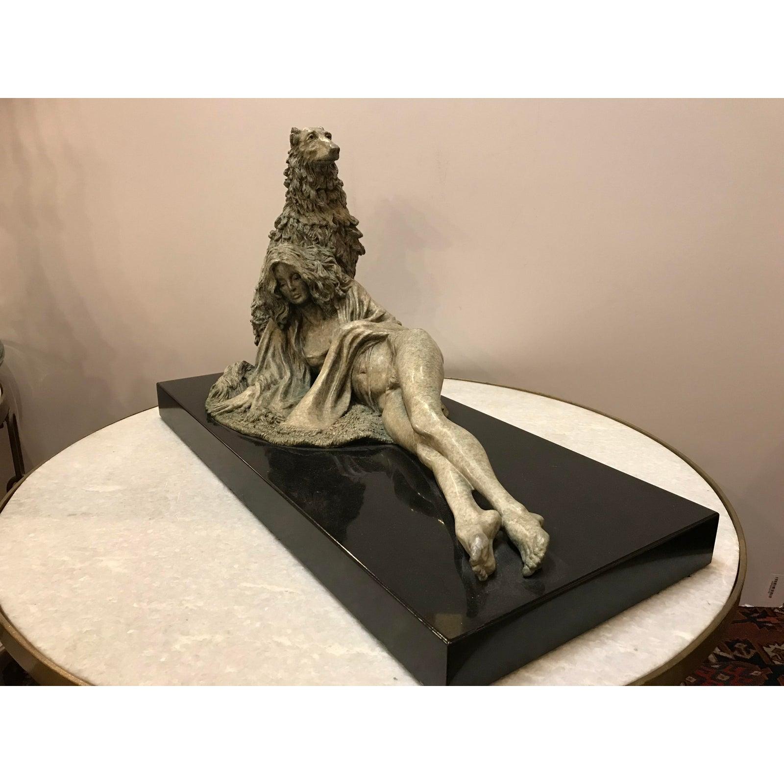 Scottish Deer Hunter dog bronze by Ralph Allen Messey For Sale 2