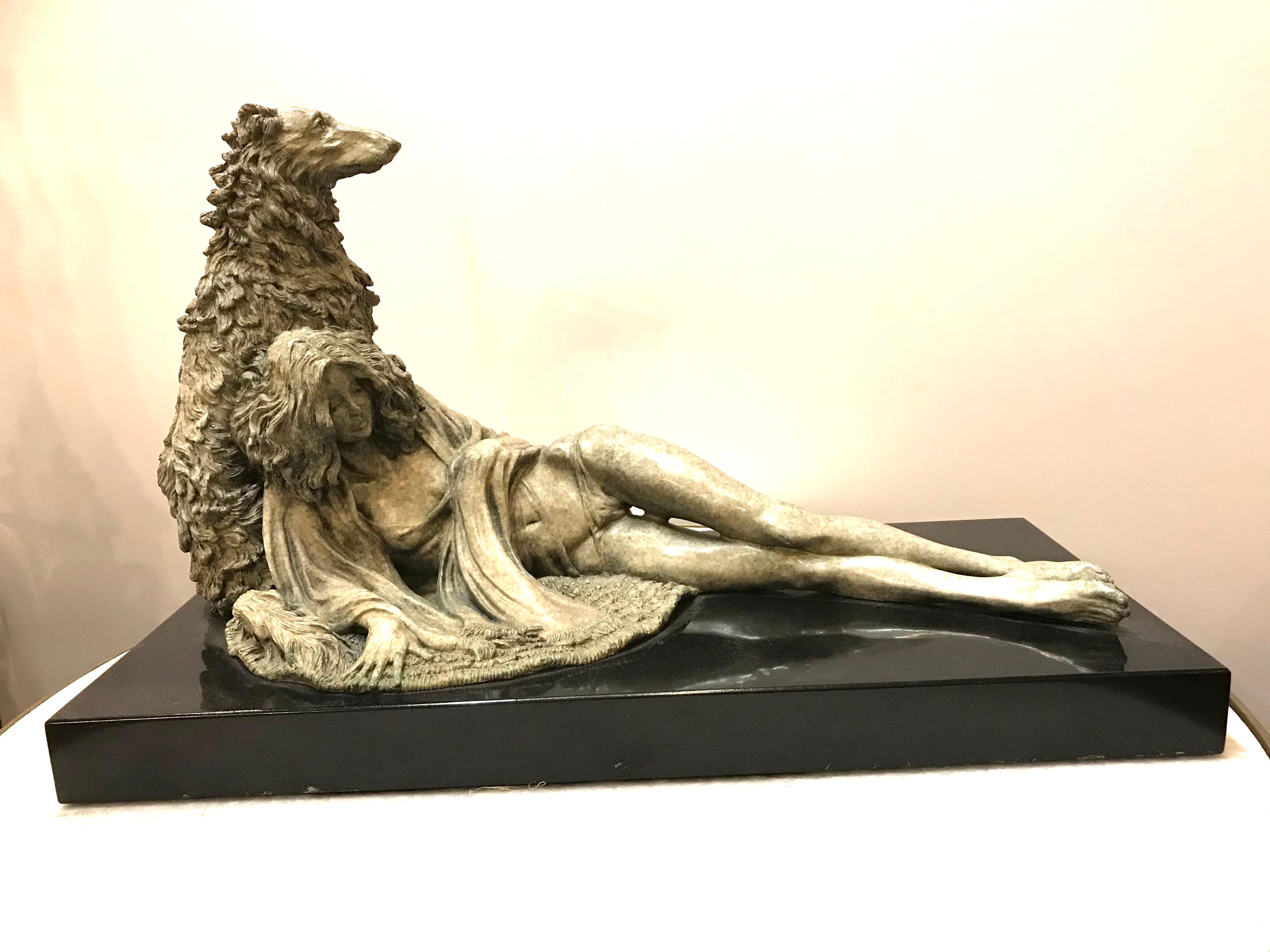 Schottische Hirsch- Jagdhunde-Bronze von Ralph Allen Messey 7