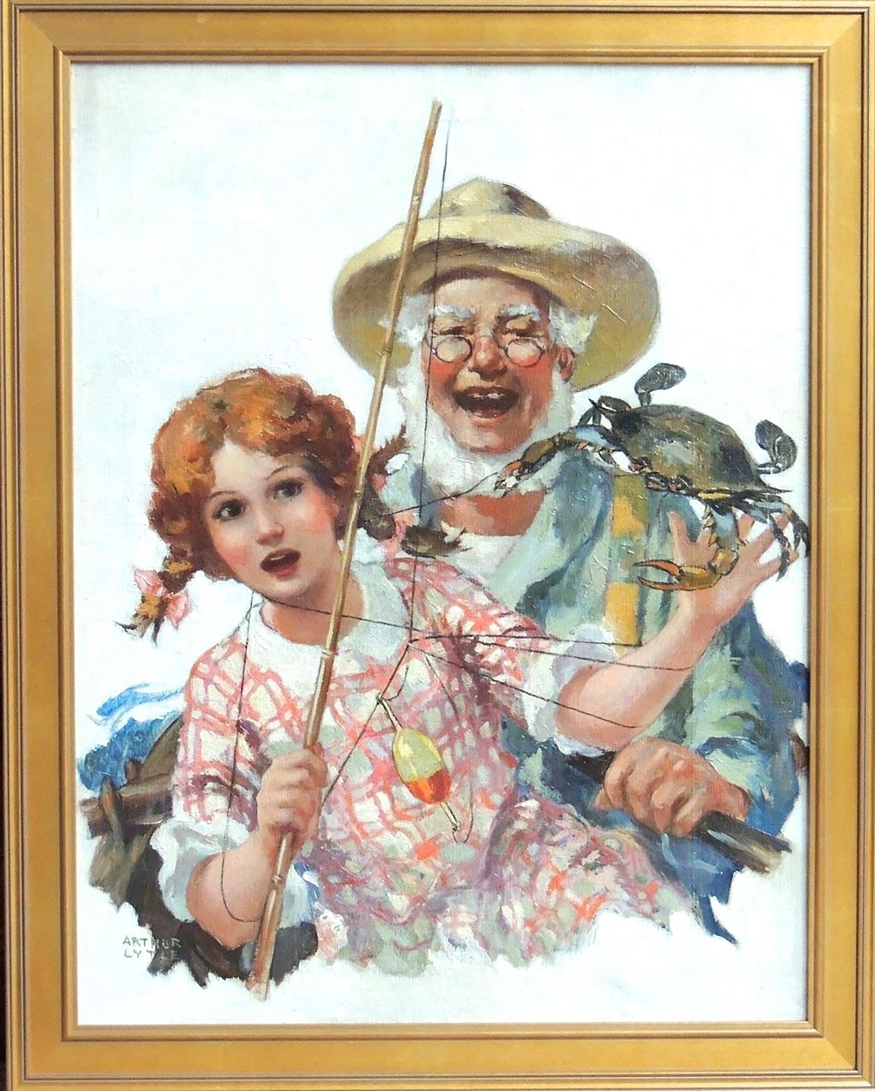 Catturato in una rete per granchi - Painting di Ralph Arthur Lytle