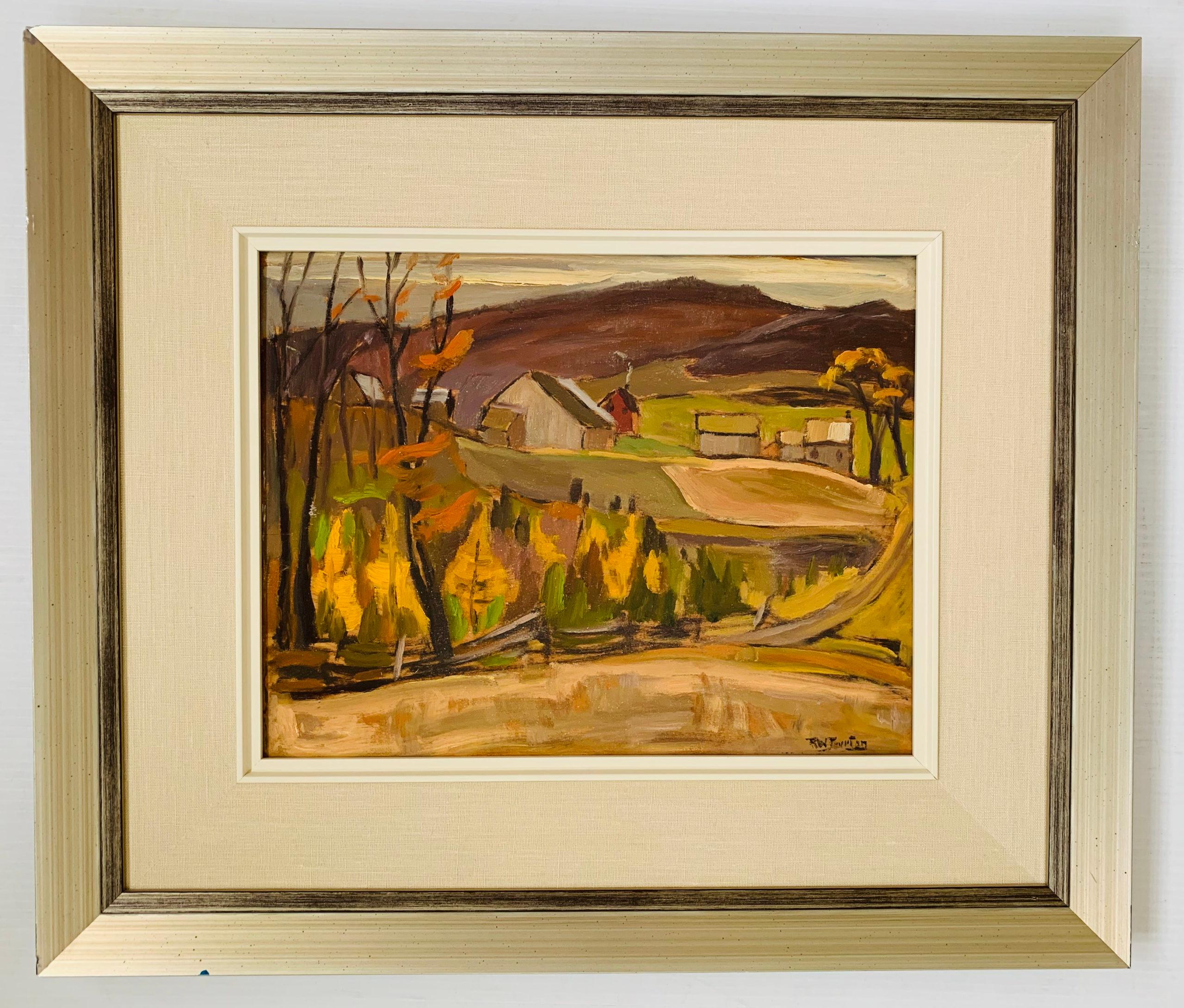 Rippon, Quebec - Brown Landscape Painting by Ralph Burton