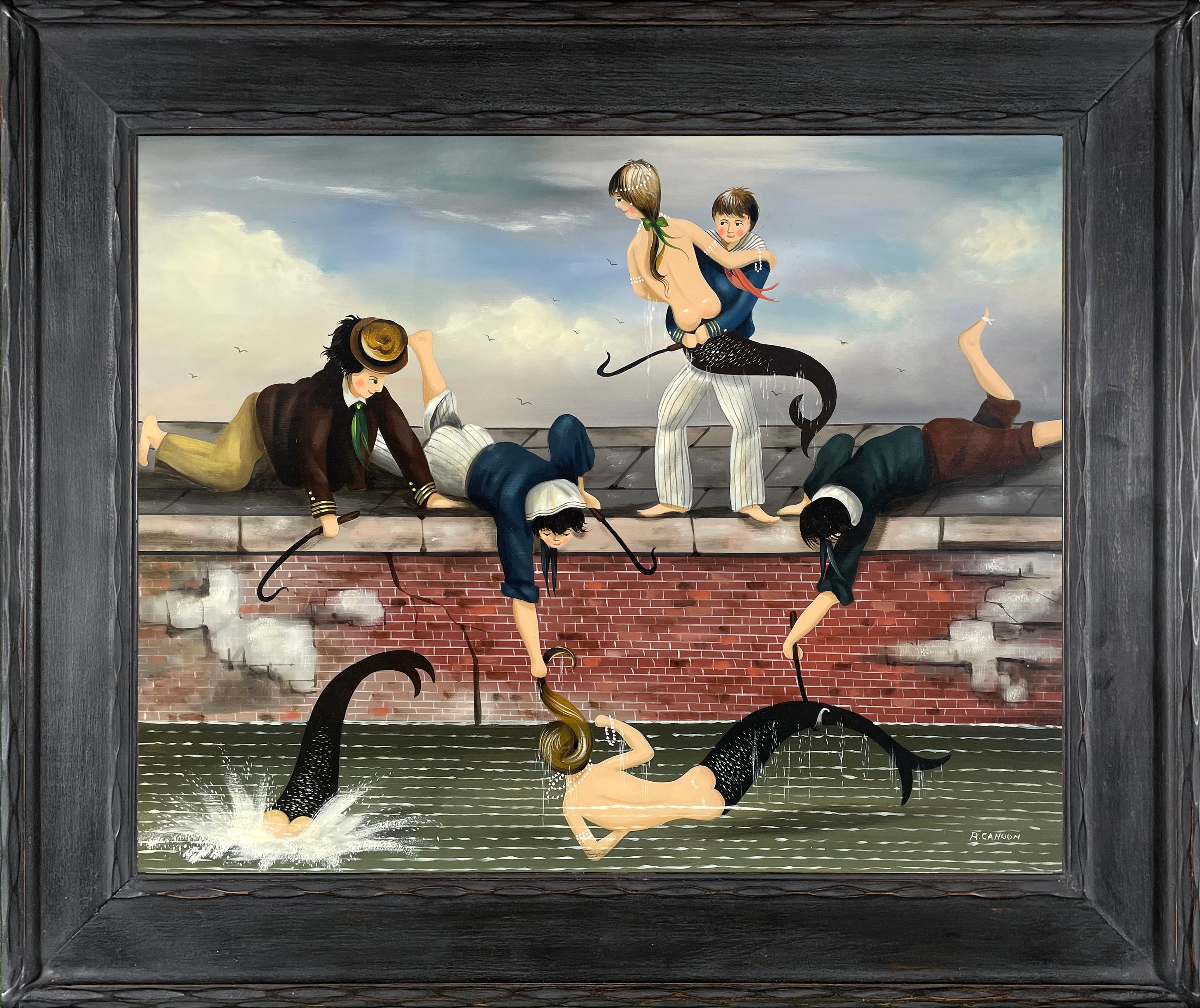 Matrosen und Meerjungfrauen – Painting von Ralph Cahoon Jr.