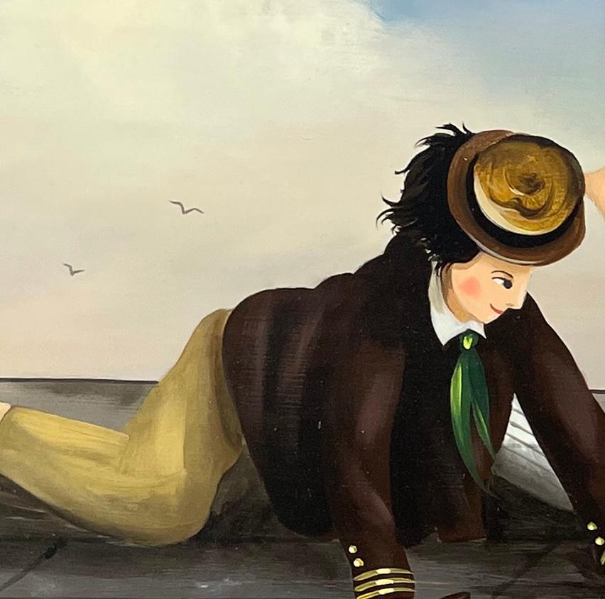 Matrosen und Meerjungfrauen (Braun), Figurative Painting, von Ralph Cahoon Jr.