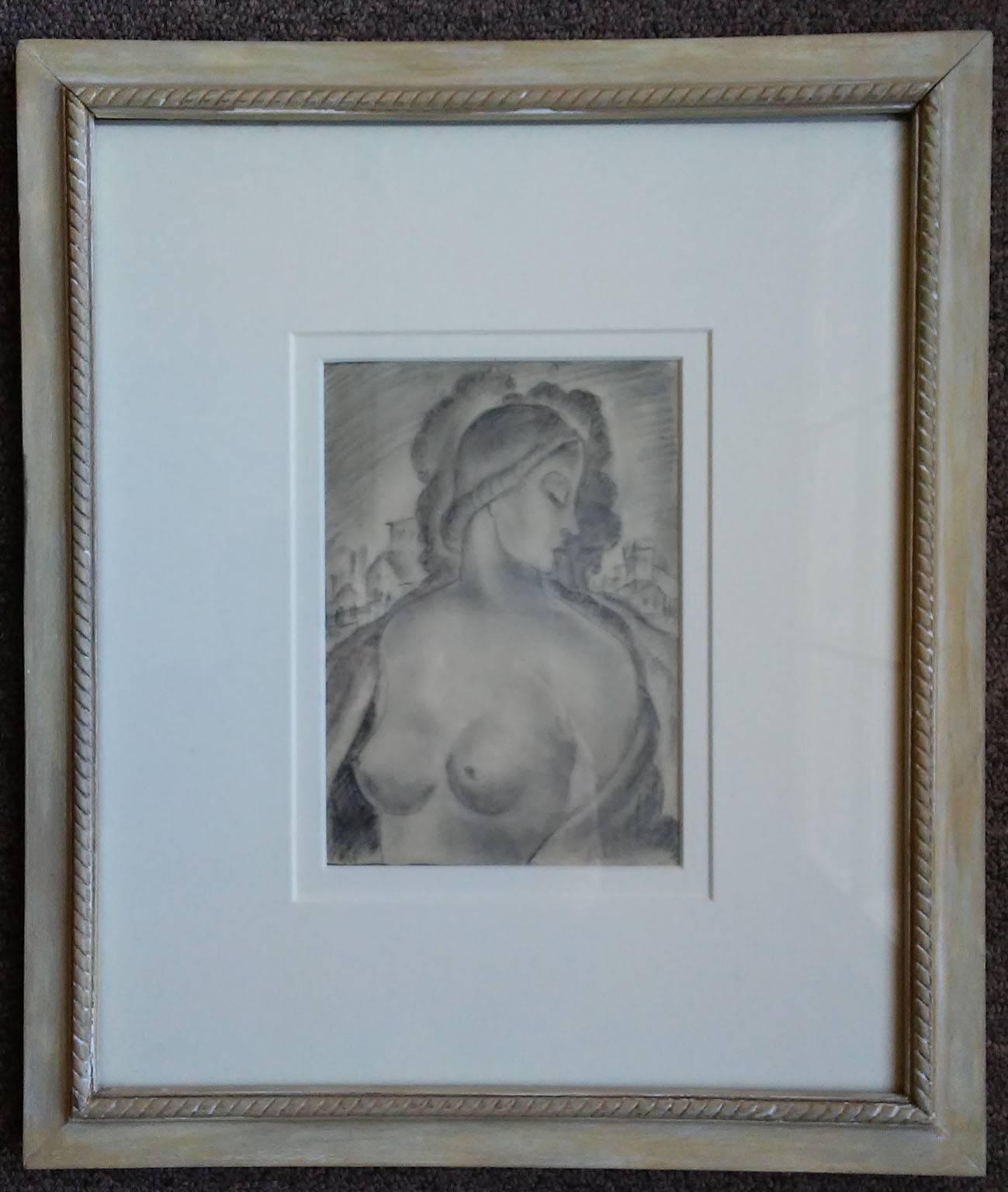 Graphite on paper by African American artist Ralph Chessé.  The drawing is unsigned, has a sight measurement of 6.5 x 4.5 inches, and is housed in an attractive frame measuring 14.75 x 12.5 inches.

Ralph Chessé chose not to disclose his African