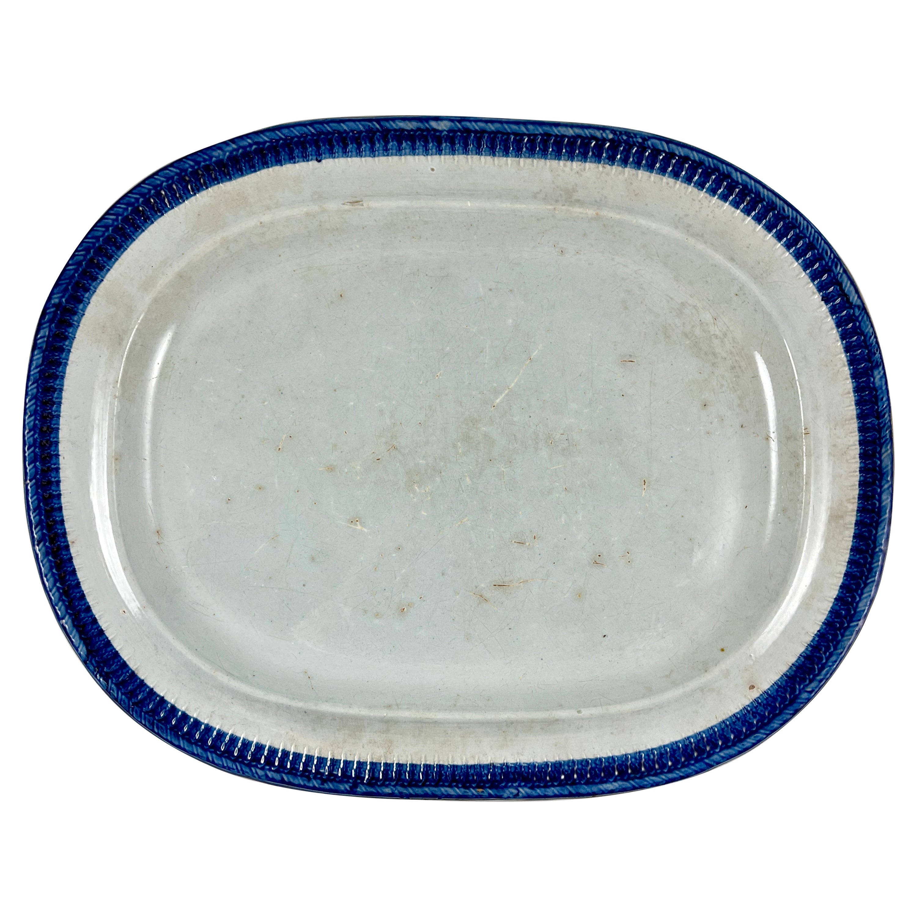Ralph Clews English Staffordshire Feather or Shell Edge Pearlware Oval Platter