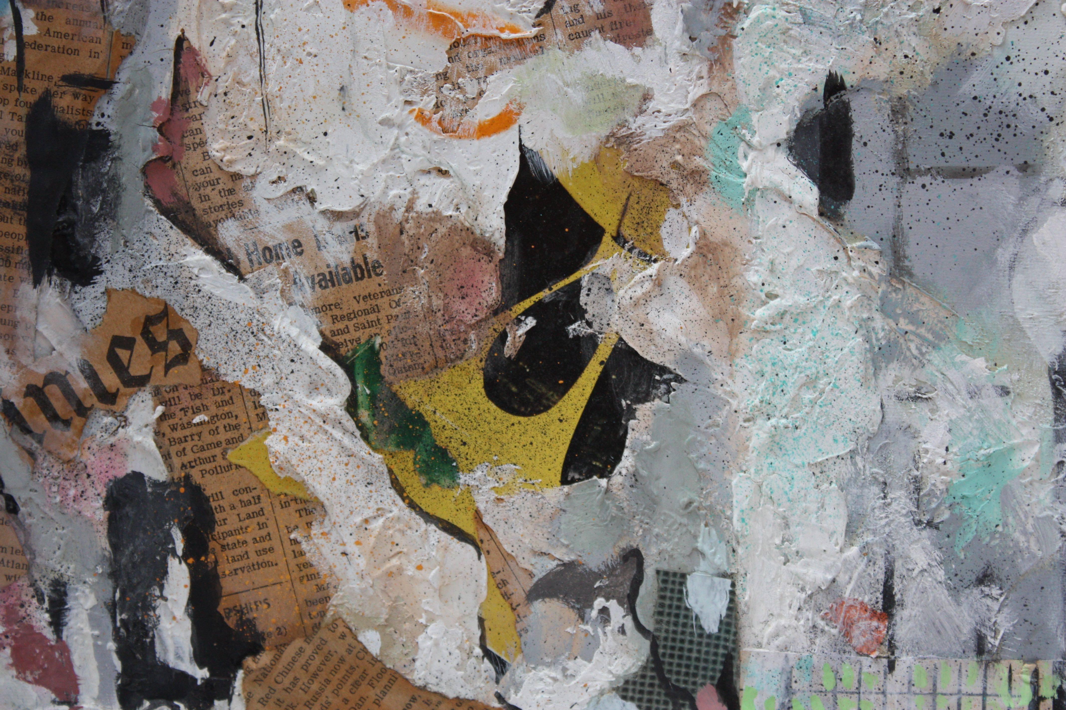 Ralph de Burgos Mixed-Media Abstract Collage For Sale 1