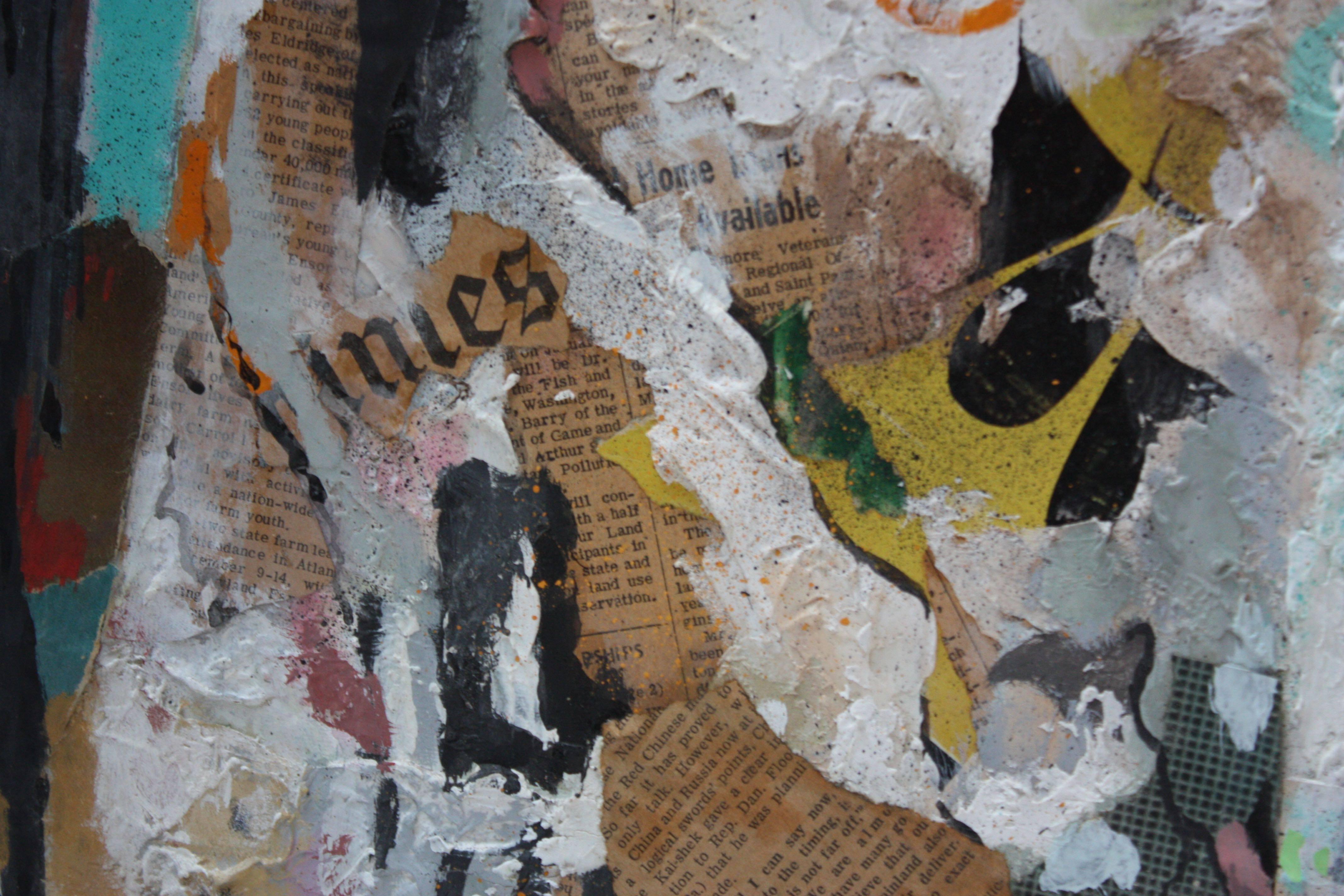 American Ralph de Burgos Mixed-Media Abstract Collage For Sale