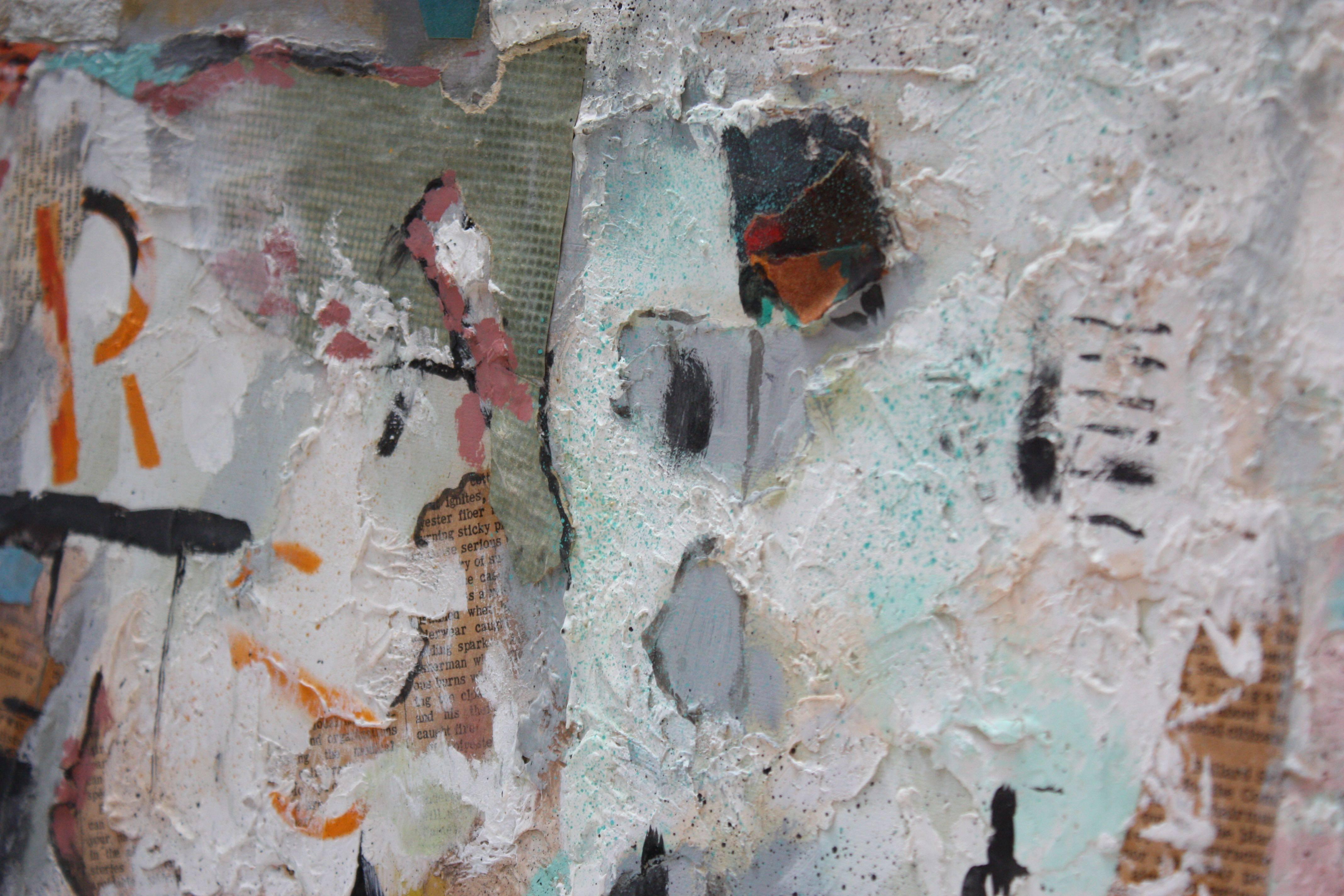 American Ralph de Burgos Mixed-Media Abstract Collage For Sale