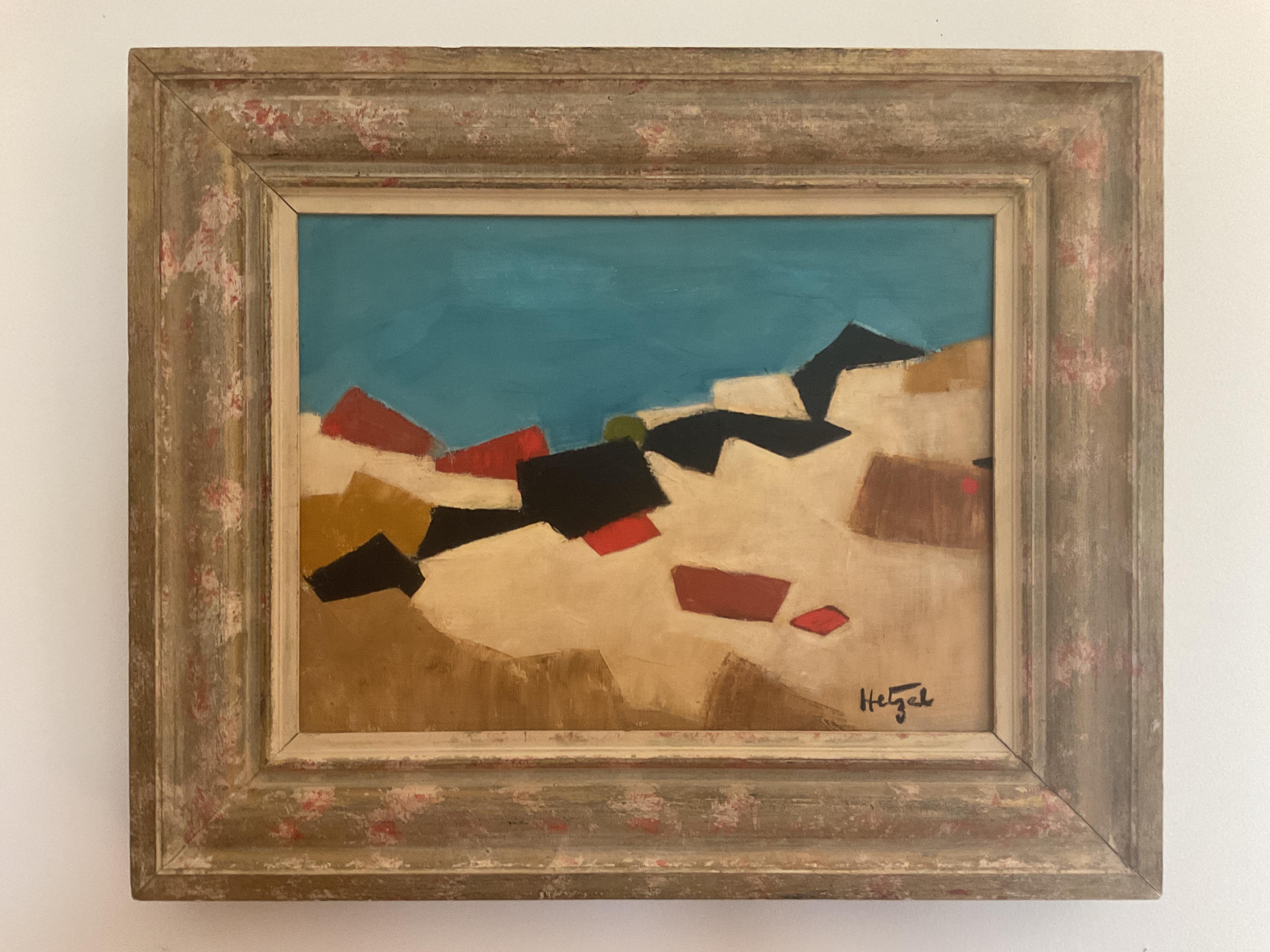 Landscape Painting Ralph Dorn Hetzel, Jr - Peinture à l'huile moderniste abstraite - Ralph Dorn Hetzel, artiste renommé de la région de l'État de Pennsylvanie