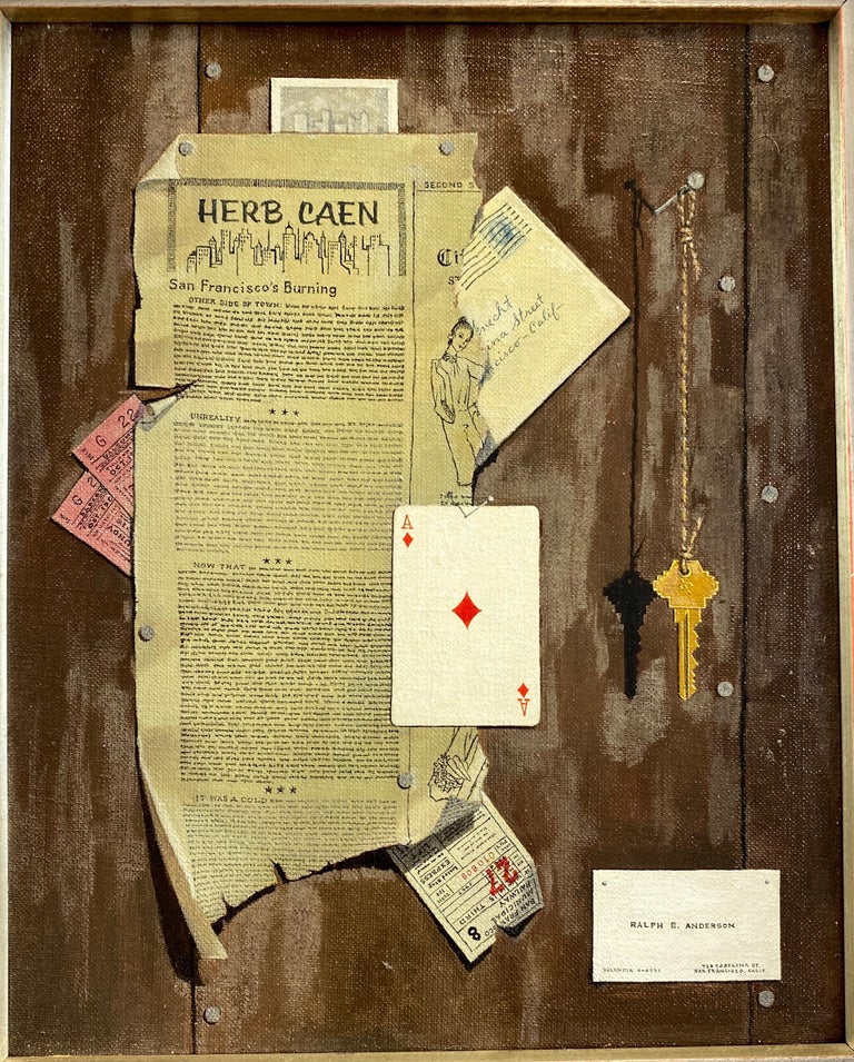 Ralph E Anderson San Francisco Still Life Trompe L Oeil Oil Painting 1967 For Sale At 1stdibs