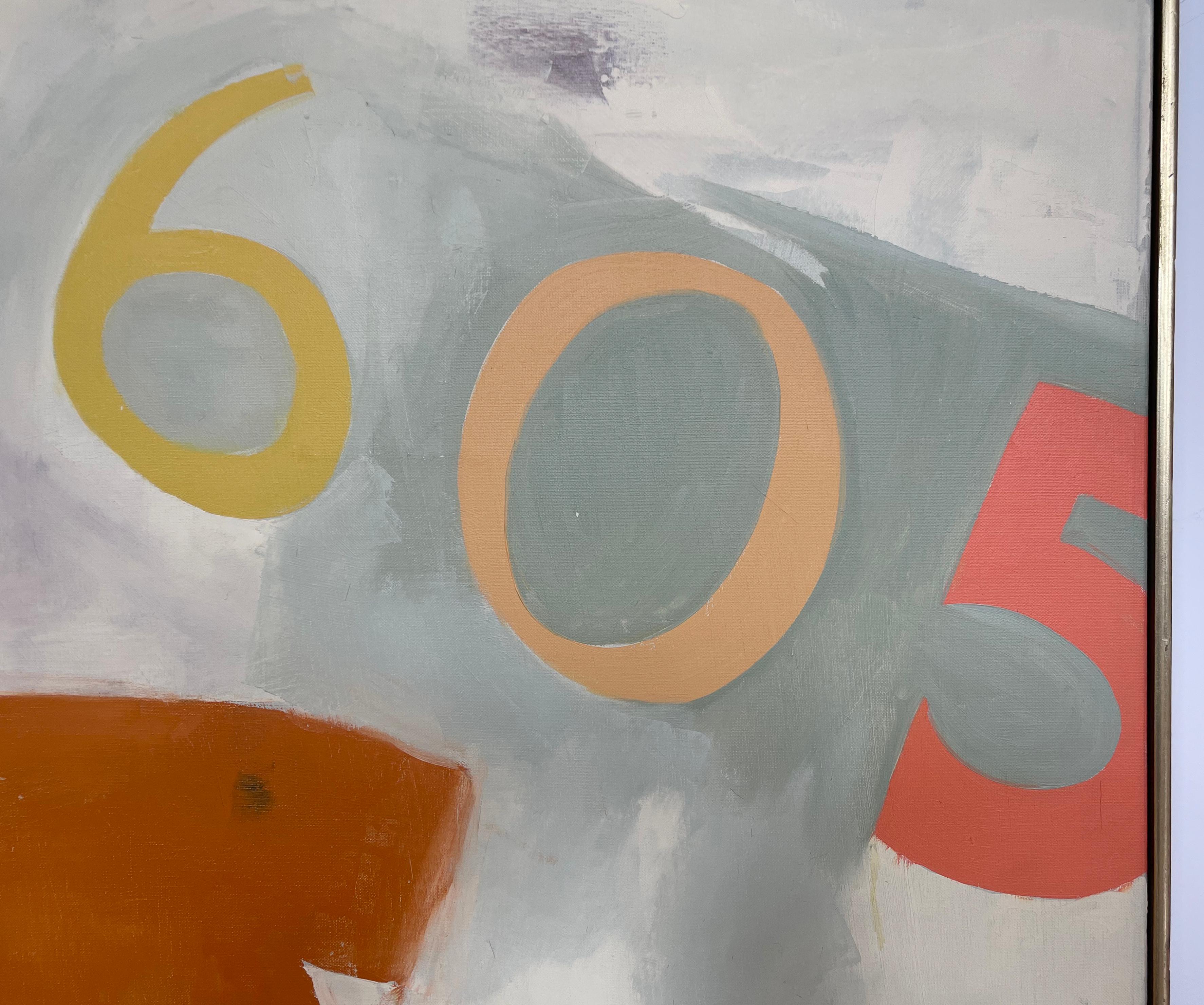 This impressive and unique beach related abstraction has a lovely soft peach color palette.  Inspired by his experience in Normandy France during the war, Della-Volpe has turned a real life experience and memory into a cool avant-garde abstraction. 