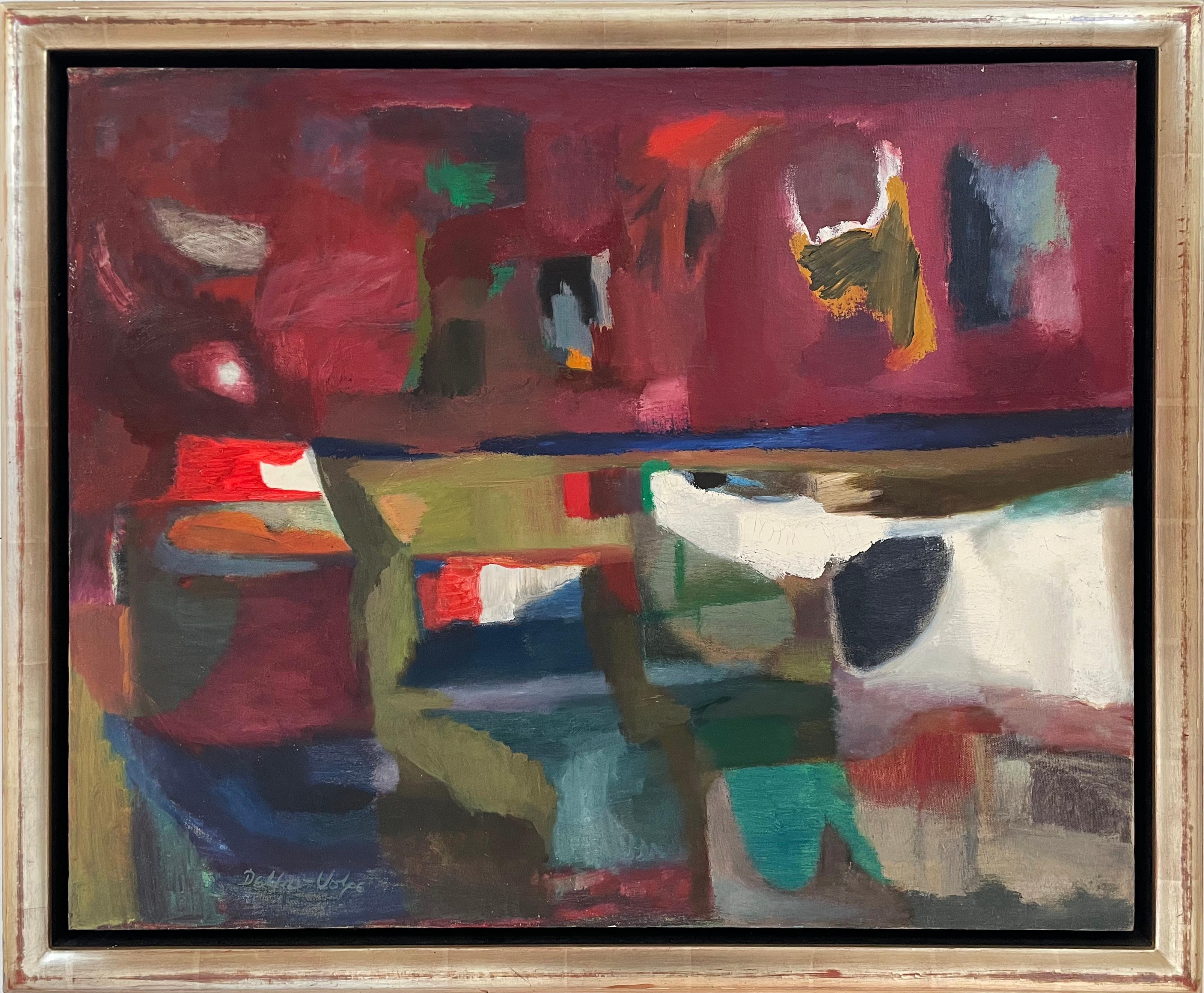 Docks and Clouds Abstract - Painting by Ralph Eugene Della-Volpe
