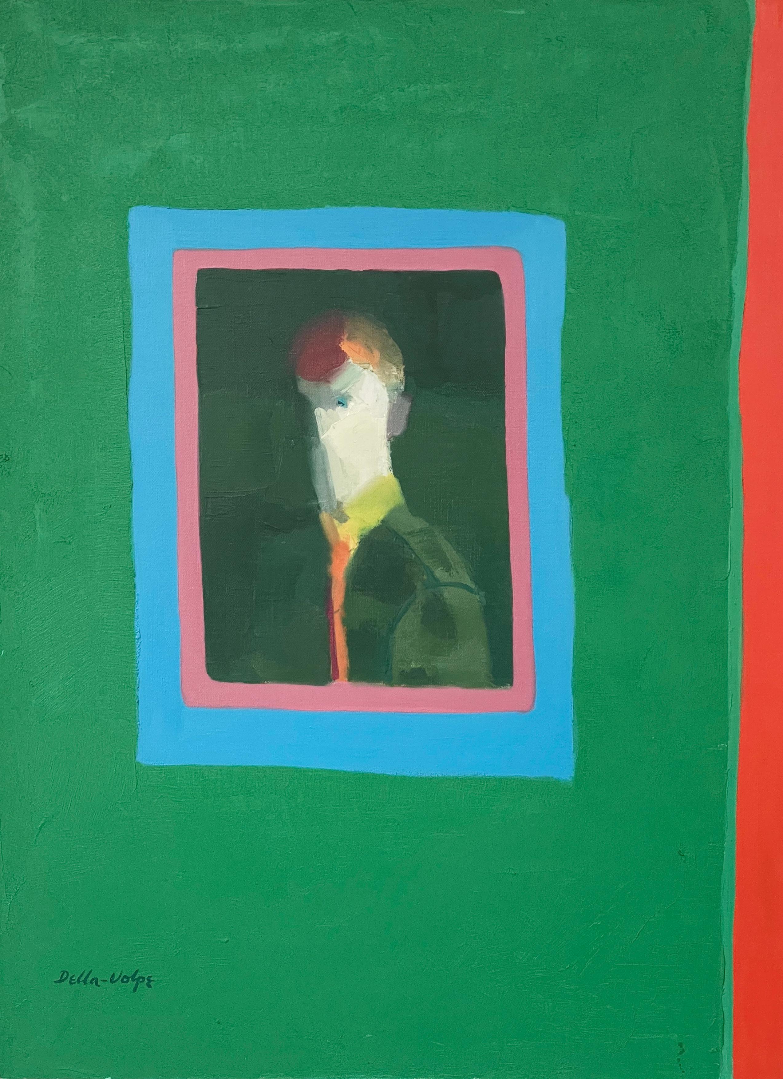 This portrait of a Jockey is a nod to Pop-art and an avant-garde approach to abstract painting and exploration in the 1960's. A great painting for a contemporary setting or a family room!
Ralph Eugene Della-Volpe's semi-abstract paintings of