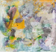 "Green and Yellow Abstract" Colorful Gestural Expressionist Painting