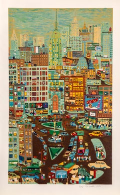 Empire State Building, Screenprint by Ralph Fasanella