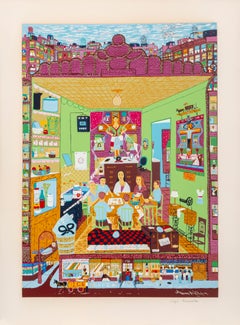 Family Supper, Serigraph by Ralph Fasanella