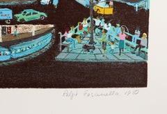 Going to Work, New York Folk Art Siebdruck von Ralph Fasanella