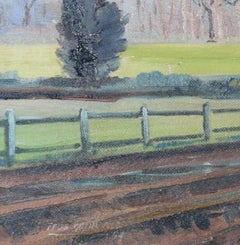 Modern British oil painting "Farmhouse by Lane", Ralph Gillies