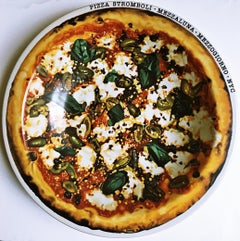 Retro Art about Food Pizza Stromboli Mezzalluna - Mezzogiorno - New York, NY (Plate) 