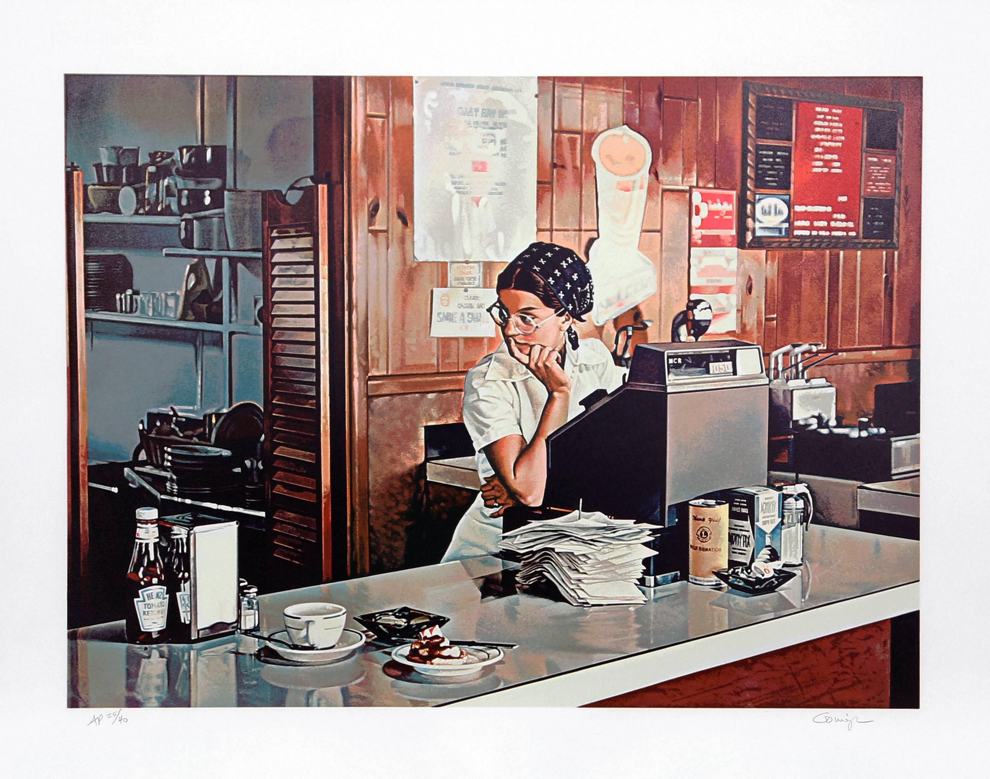 One Eleven Diner, Photorealist Lithograph by Ralph Goings