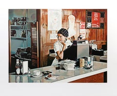 One-Eleven Diner, serigrafía fotorrealista de Ralph Goings