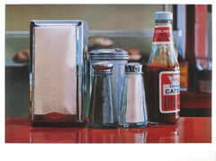 Vintage Ralph Goings-Color Pick-27" x 36.25"-Poster-1982-Realism-Red-ketchup, napkins