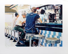 Lunch Counter mit Kacheln, fotorealistischer Siebdruck von Ralph Goings