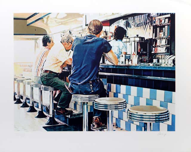 Ralph Goings - Twin Springs Diner, Photorealist Screenprint by Ralph ...
