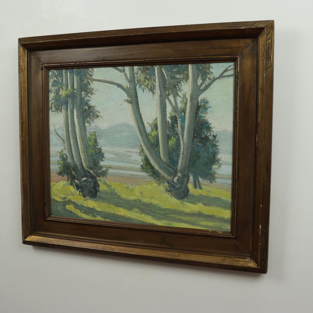 Ralph Holmes - Paesaggio plein air della California - Olio su tela - Circa 1920 in vendita 4