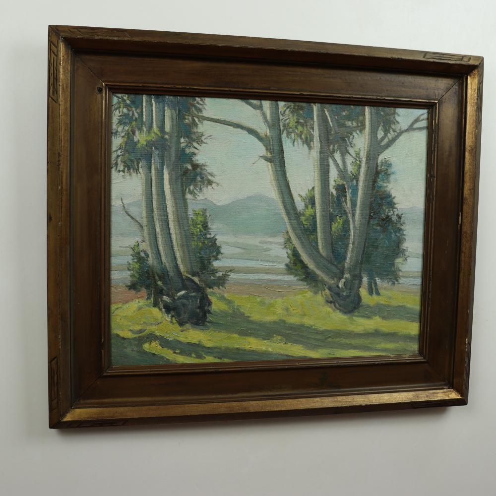 Ralph Holmes - Paesaggio plein air della California - Olio su tela - Circa 1920 in vendita 3