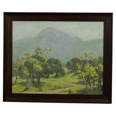 Ralph Holmes Circa 1920 California Plein Air Landscape Oil on Board Painting