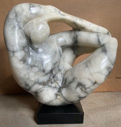 "Woman Combing her Hair" - Mid-Century Modern Nude Sculpture