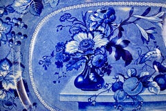 Piatto da portata Ralph & James Clews Staffordshire Transferware Well and Tree Coronation