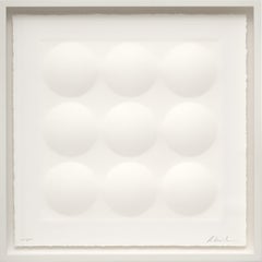 White minimal artwork on paper by Ralph Kerstner: Little sphere