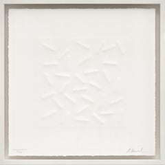 White minimal artwork on paper by Ralph Kerstner: Message from the stars