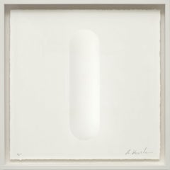 White minimal artwork on paper by Ralph Kerstner: Zero