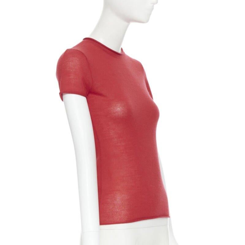 Pink RALPH LAUREN  100% cashmere circle cut out back short sleeve knitted top XS For Sale