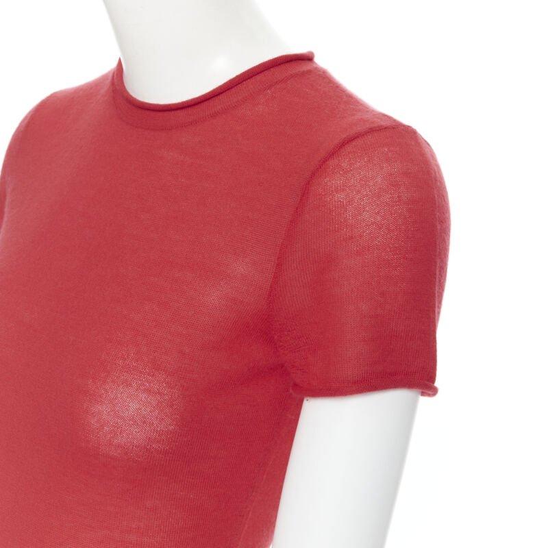 RALPH LAUREN  100% cashmere circle cut out back short sleeve knitted top XS For Sale 2