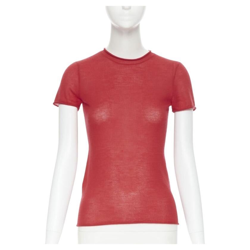 RALPH LAUREN  100% cashmere circle cut out back short sleeve knitted top XS For Sale