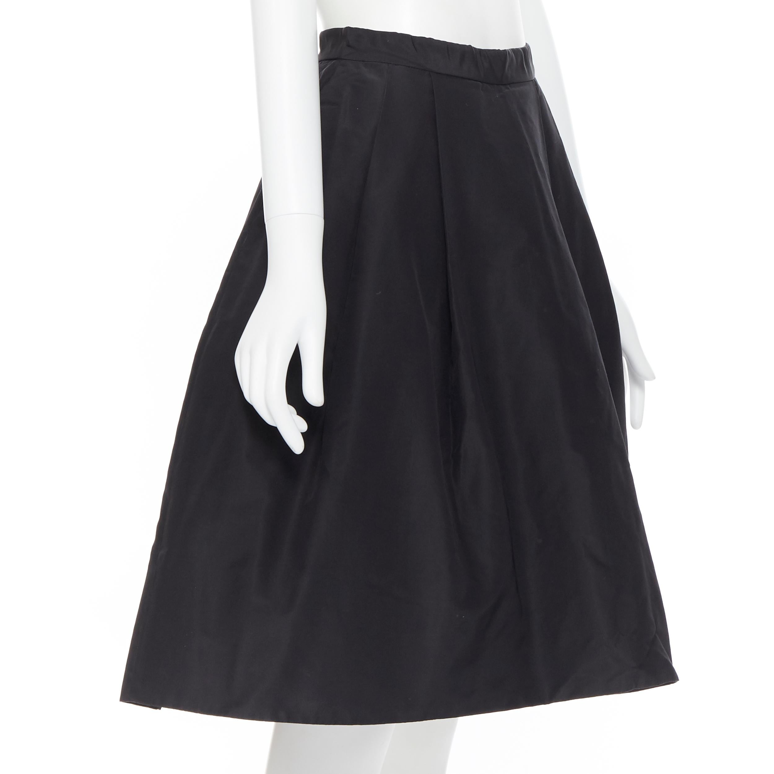 RALPH LAUREN 100% mulberry silk black pleated crin lined flared skirt US0 In Excellent Condition In Hong Kong, NT