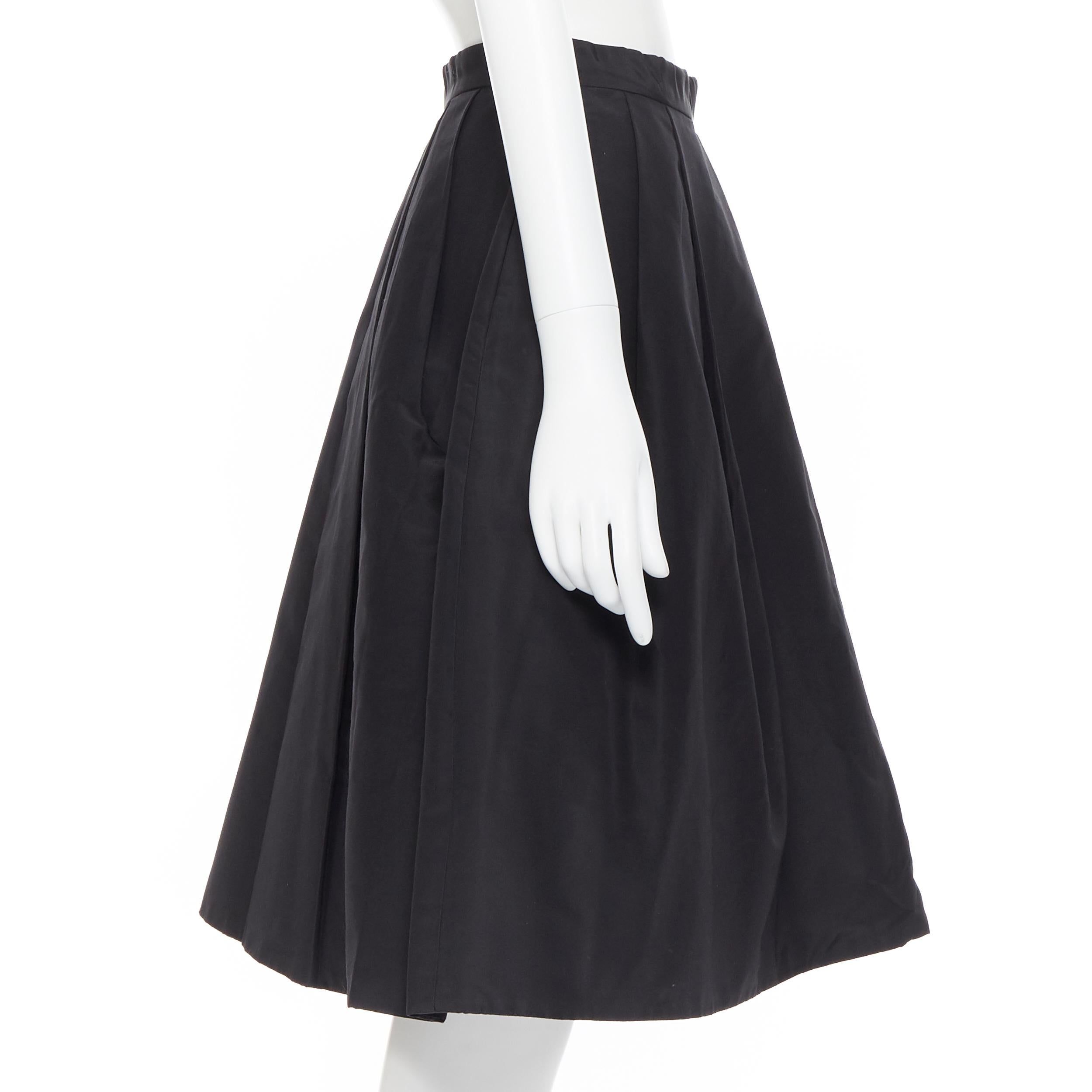 Women's RALPH LAUREN 100% mulberry silk black pleated crin lined flared skirt US0