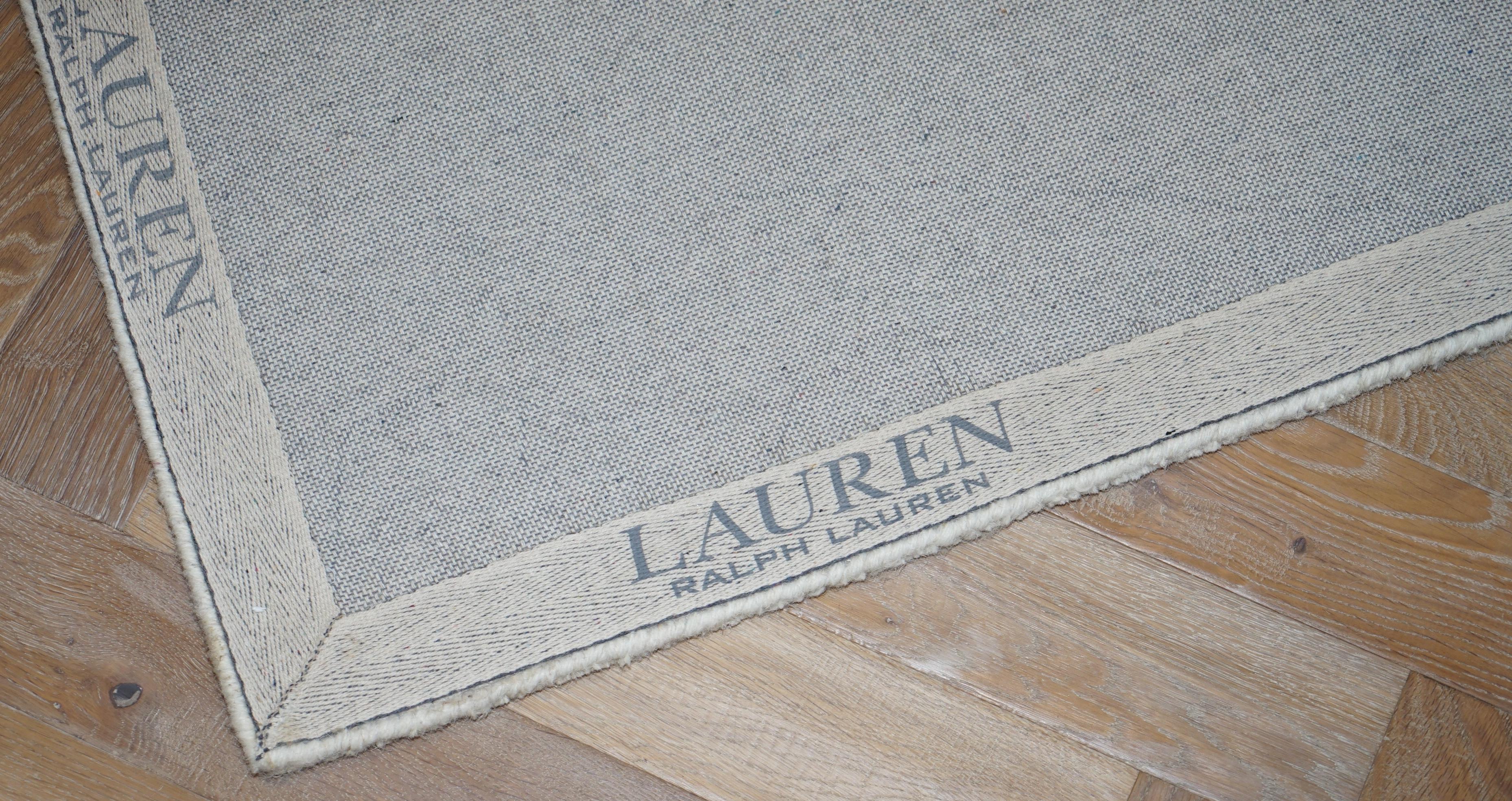 Ralph Lauren 100% Wool Pile Chinese Rug Chinese Blue Finish 1