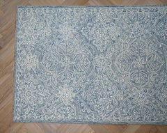 Ralph Lauren 100% Wool Pile Rug Chinese Blue Ivory Finish