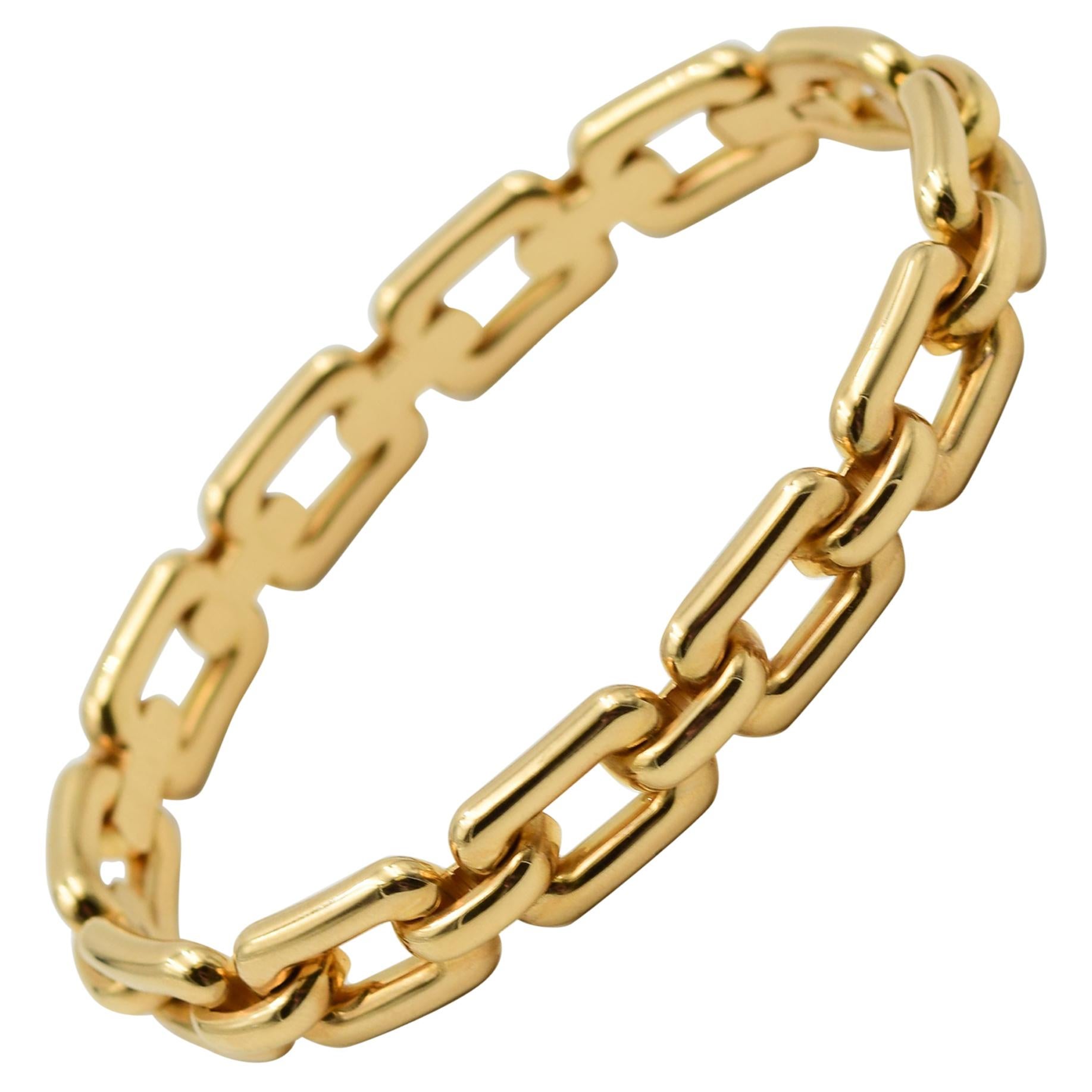 Ralph Lauren 18 Karat Rose Gold Chunky Chain Bangle Bracelet R4122420