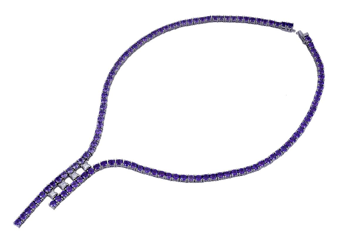 Ralph Lauren 18 Karat Diamant- und Amethyst-Halskette (Zeitgenössisch)
