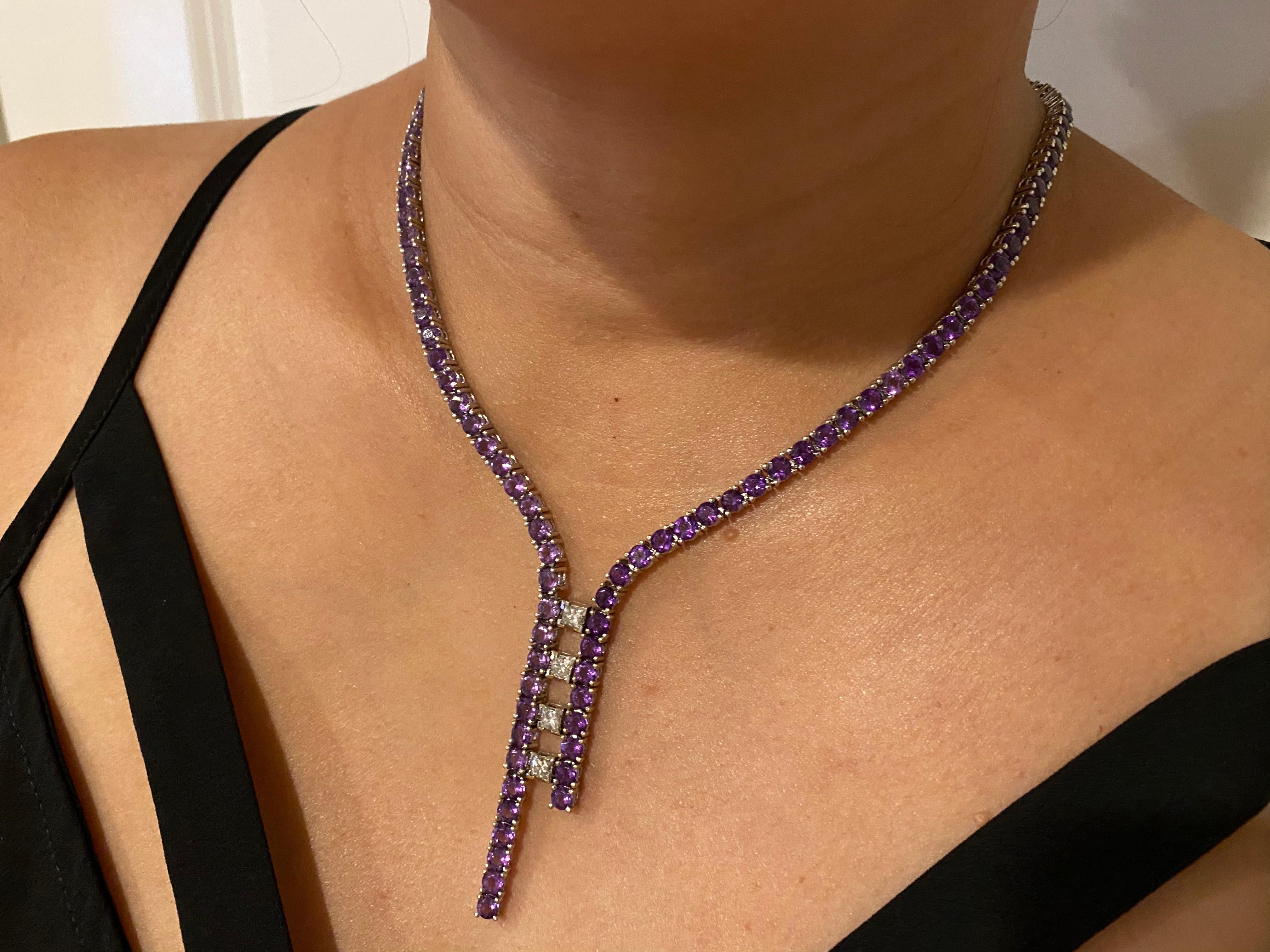 Ralph Lauren 18 Karat Diamant- und Amethyst-Halskette im Zustand „Hervorragend“ in New York, NY