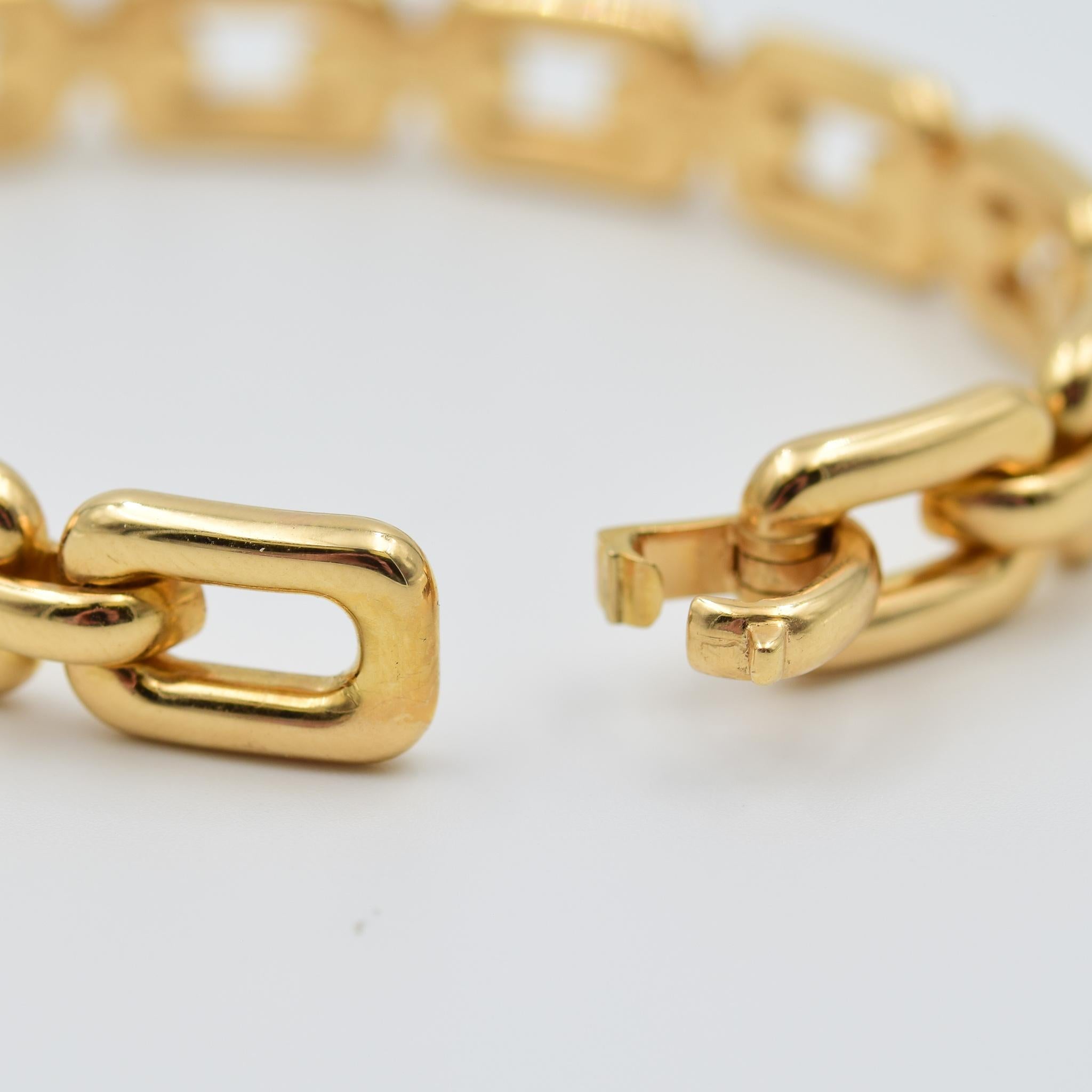 Ralph Lauren 18 Karat Rose Gold Chunky Chain Bangle Bracelet R4122420 In New Condition In Carmel, IN
