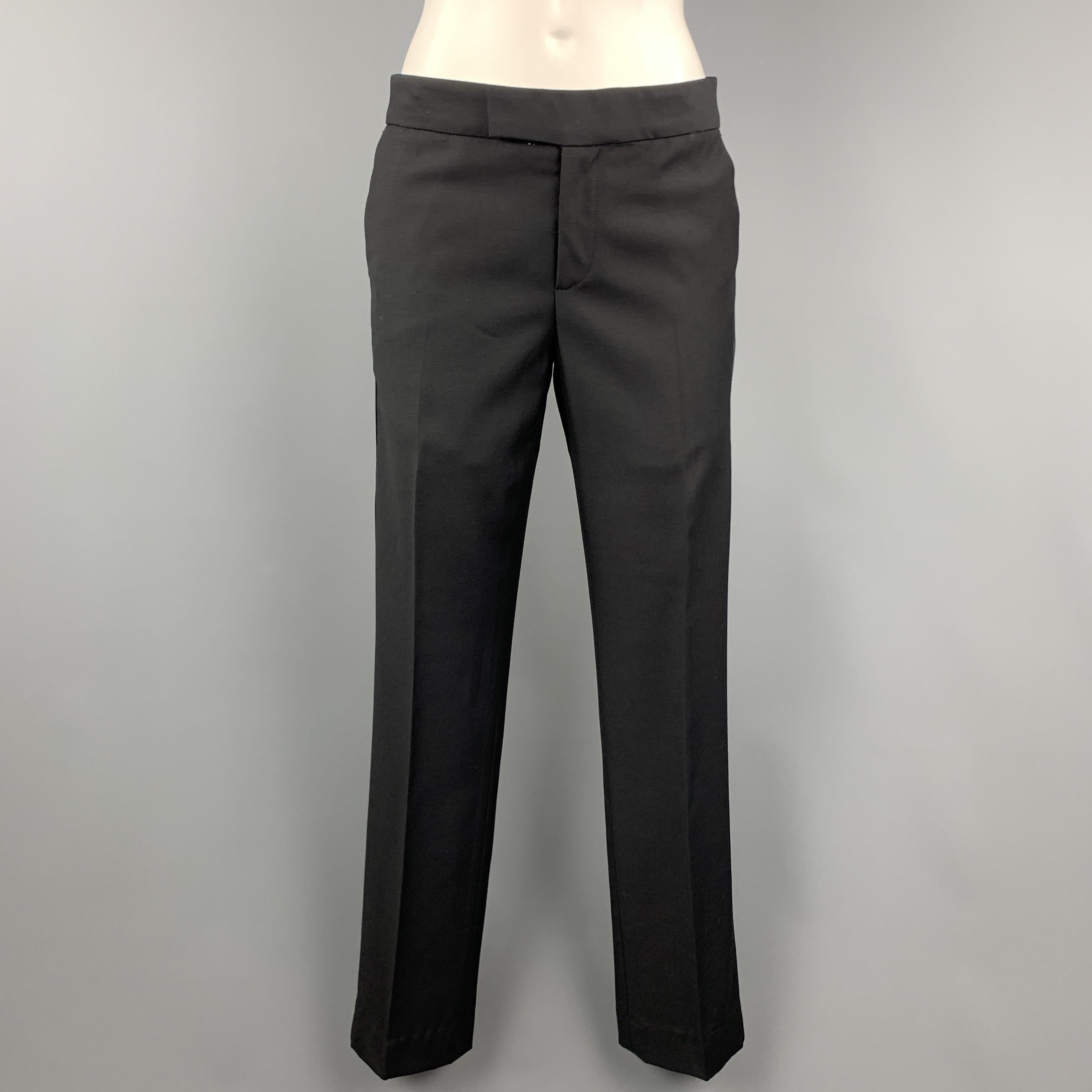 RALPH LAUREN 2 Black Wool Satin Peak Lapel Double Breasted Pants Suit Tuxedo 4